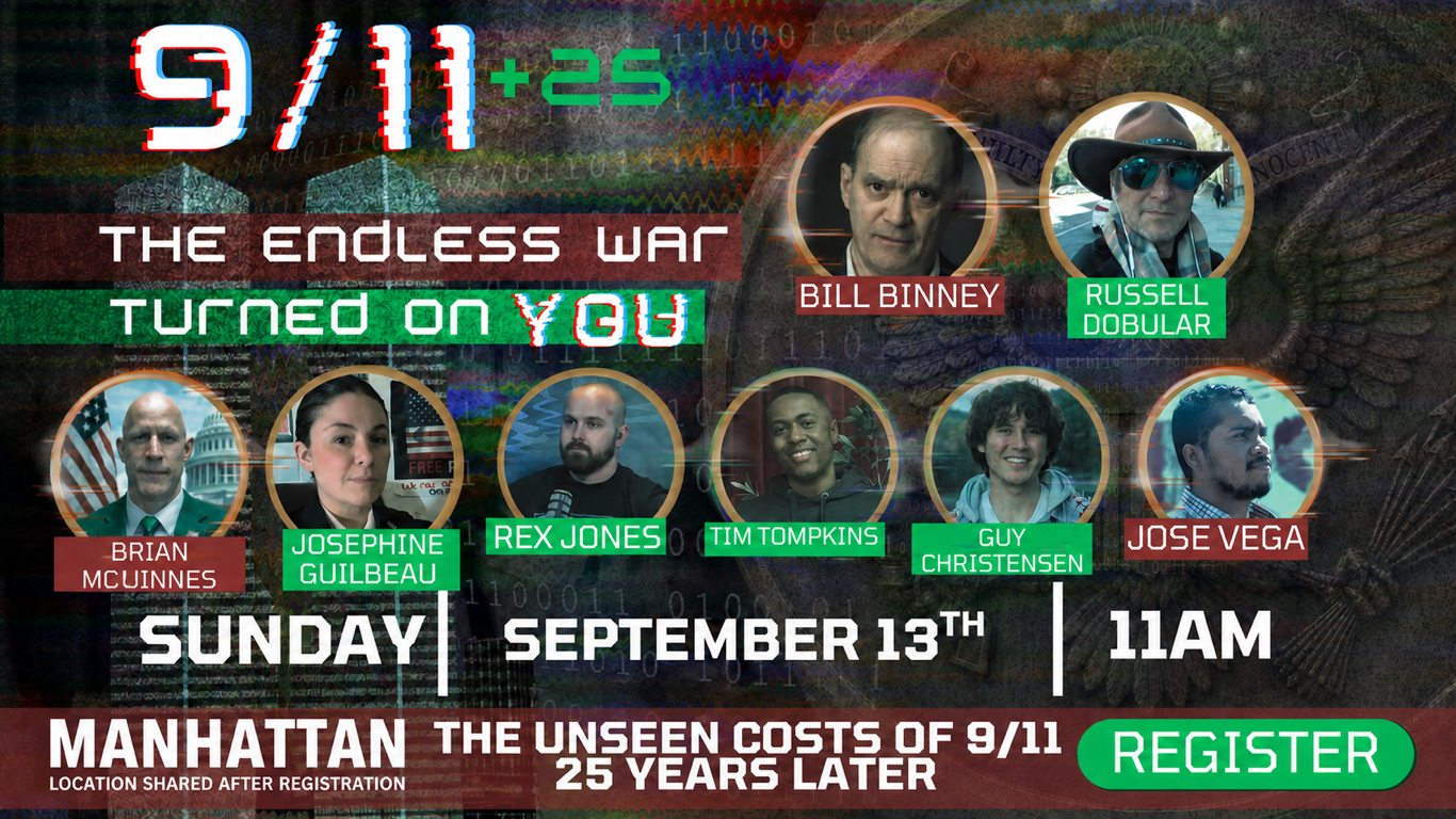 Poster for The Endless War Turned on You, Sunday, September 13 at 11 AM in Manhattan