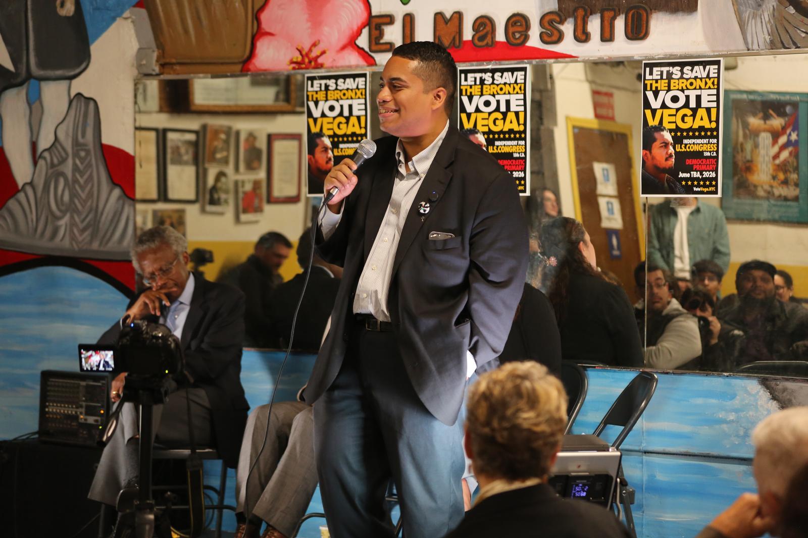 Jose addressing constituents