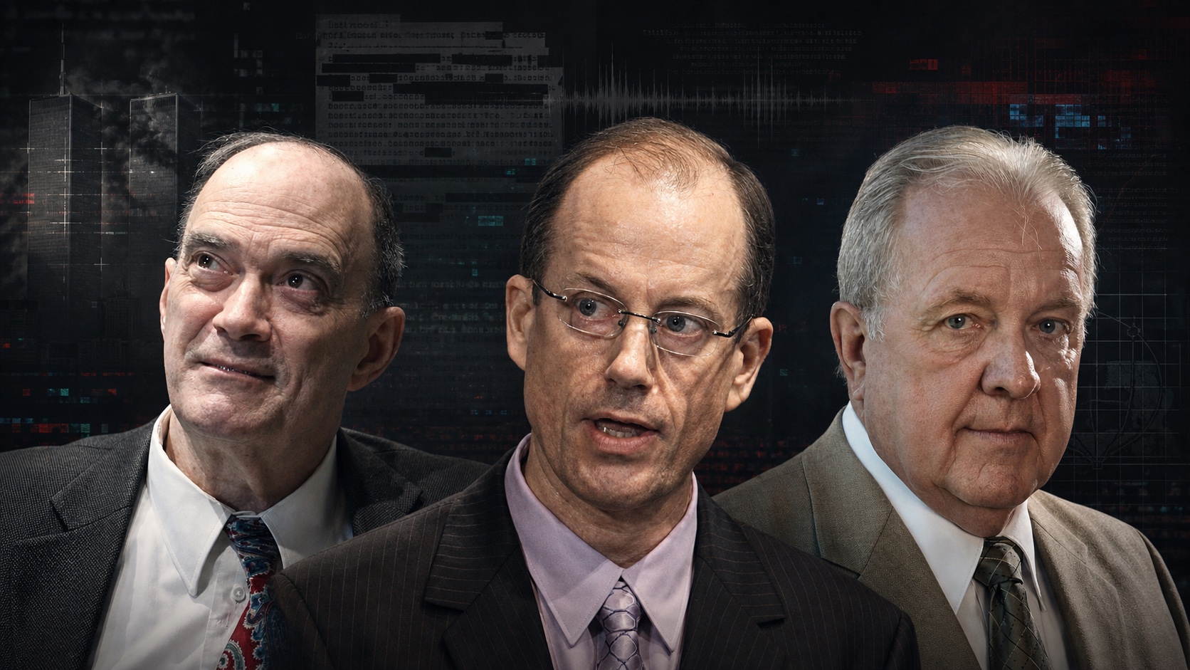 William Binney, Thomas Drake, and J. Kirk Wiebe, three former NSA officials and whistleblowers